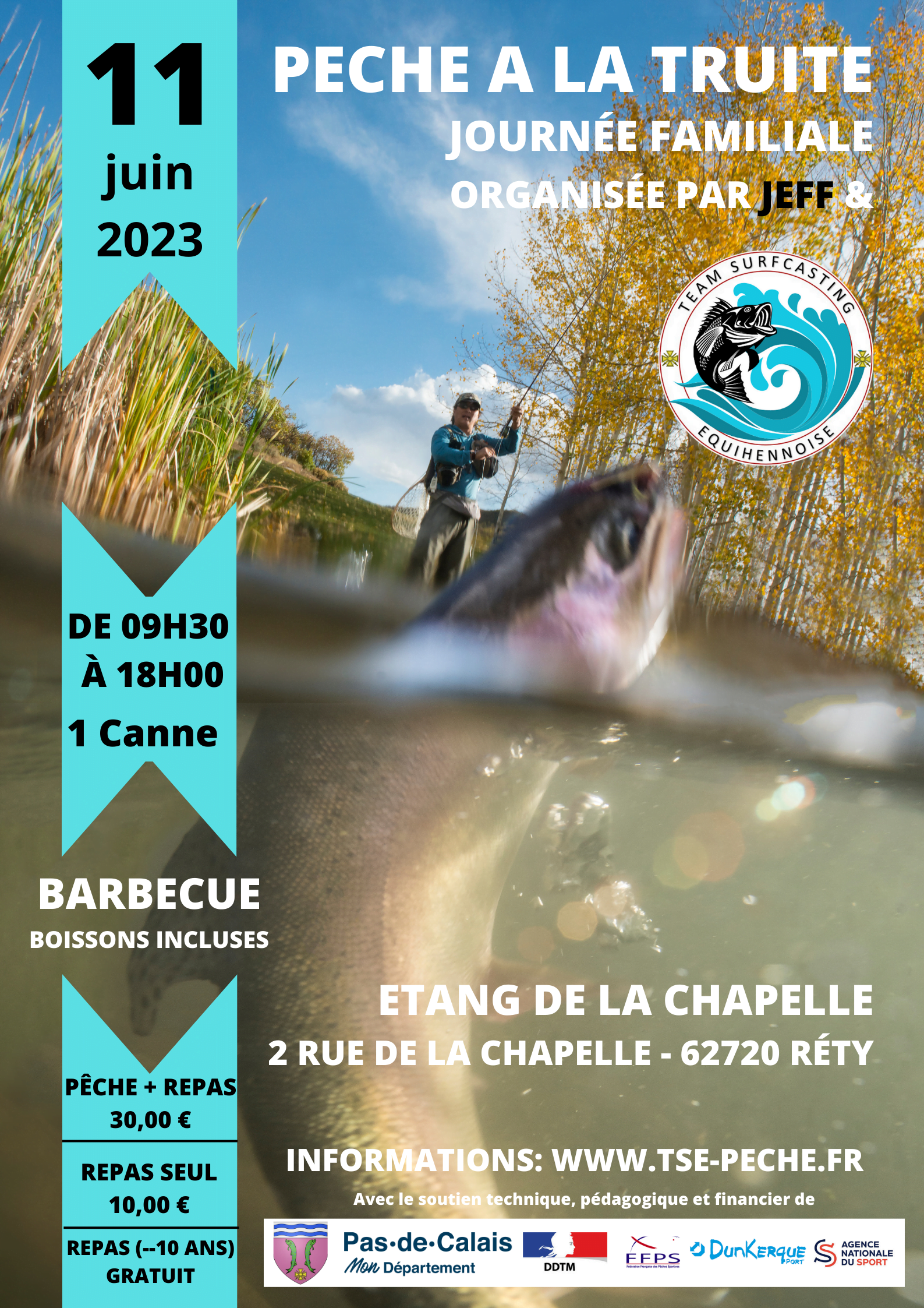 Affiche pêche à la truite du 11 juin 2023