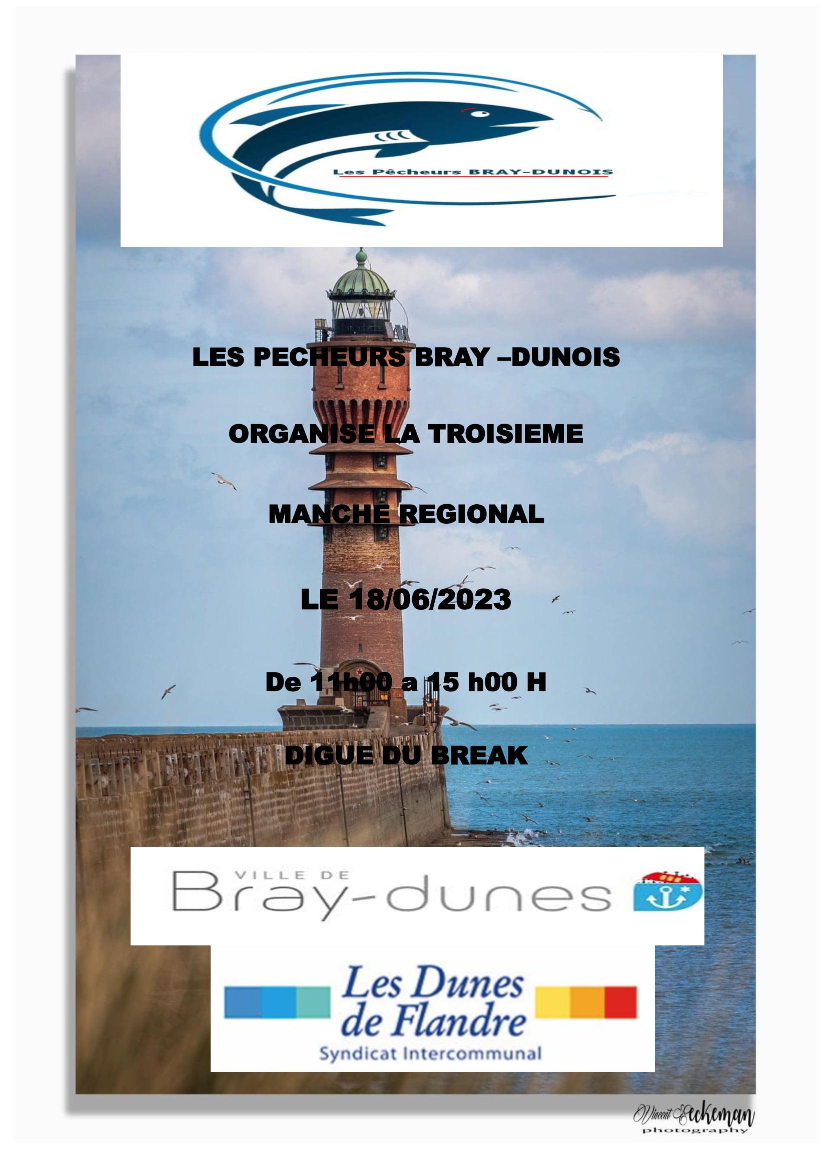 Plaquette de la 3ème manche régionale de Surfcasting des hauts-de-France 2023 à Dunkerque