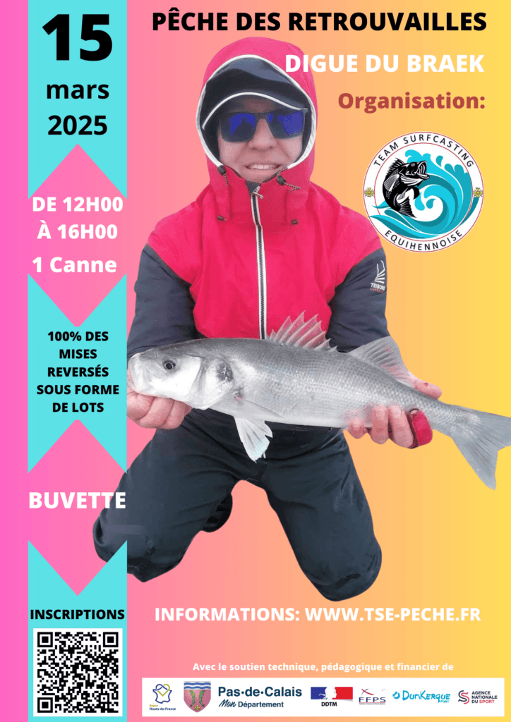 Affiche pêche surfcasting du 15 mars 2025